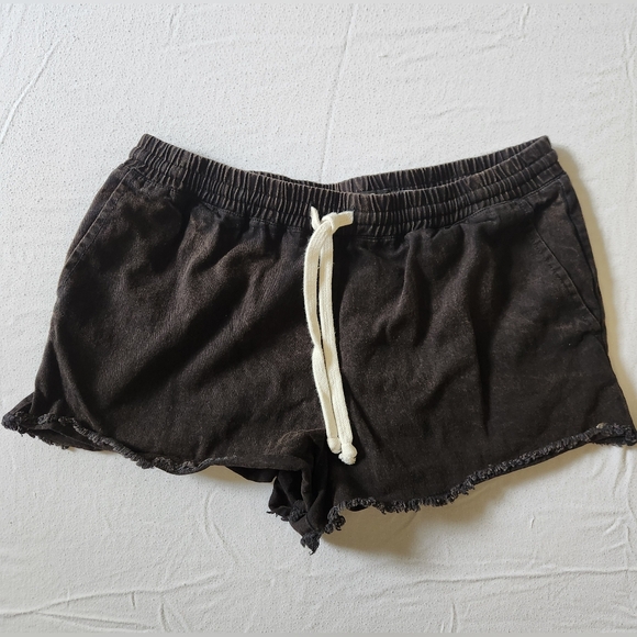 Volcom Pants - Volcom Women's Strutin Stone Twill Shorts 2.5" Drawstring Frayed Black Medium